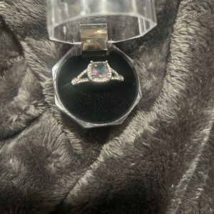 Elegant Silver and Purple Women's Ring